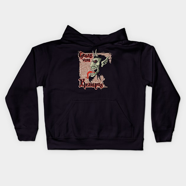 Gruss vom Krampus! Kids Hoodie by SaintDevil